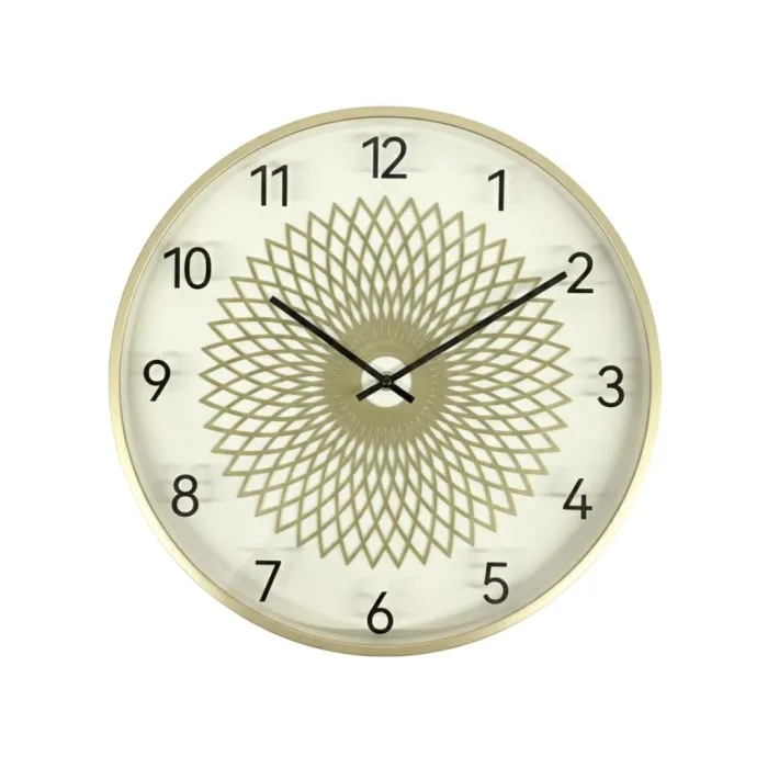 PLASTIC WALL CLOCK DIAM 16" - GOLD