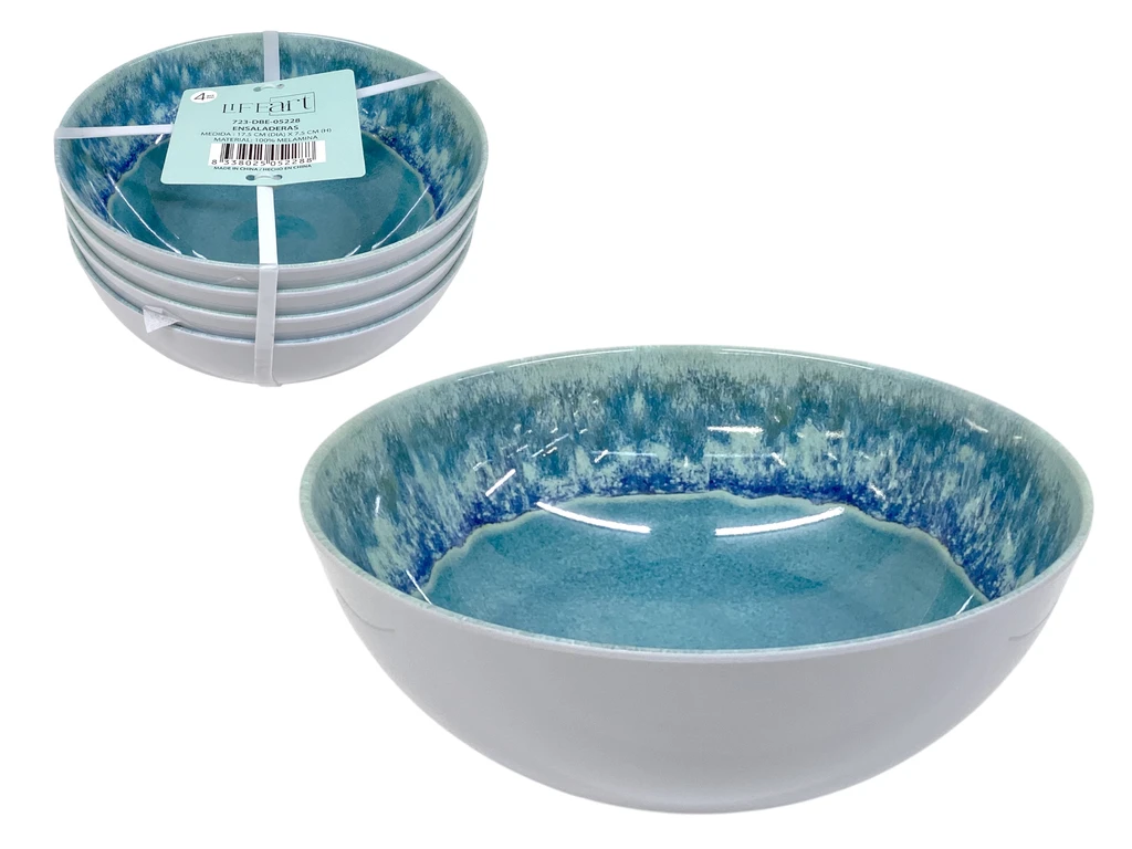 SET OF 4 SALAD BOWLS 7.5" - TURQUOISE