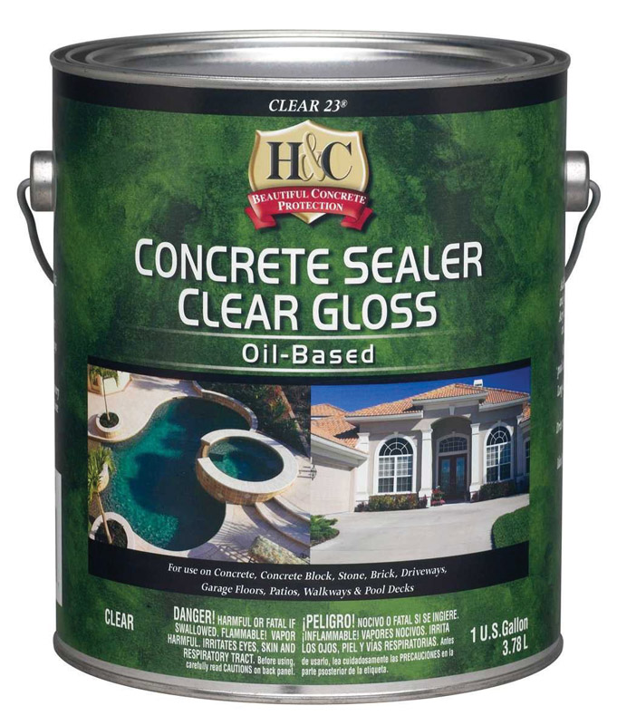 H&C High-Gloss Clear Oil-Based Concrete Sealer 1 gal.