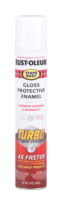 Rust-Oleum 334133 Stops Rust Turbo Spray Paint - 24 oz Gloss White