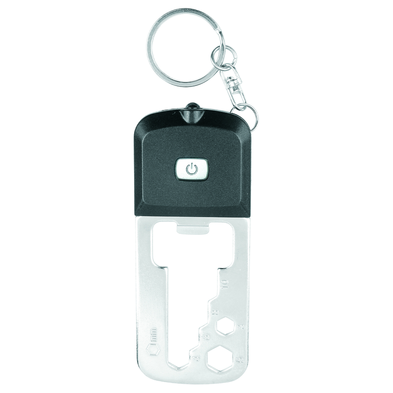 Promotional Aluminum Bottle / Can Opener With Metal Split Keychain Rings -  Blue - Metal Keychains