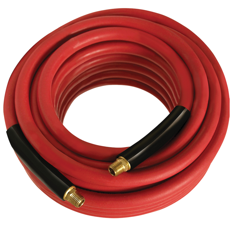 Legacy Workforce Air Hose, 3/8 x 25', 1/4 Fittings, Orange, PVC