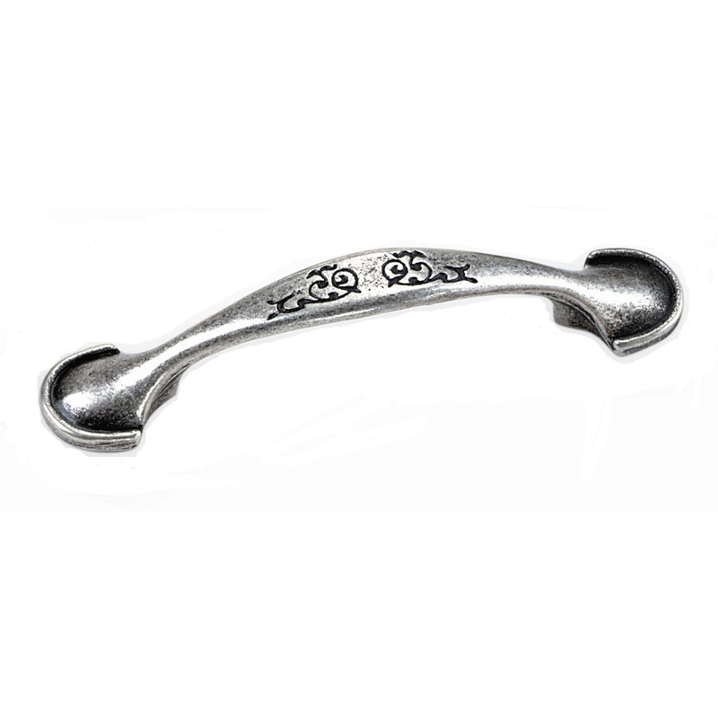 Laurey Cimarron Half Oval Cabinet Pull 3 in. Silverado 1 pk