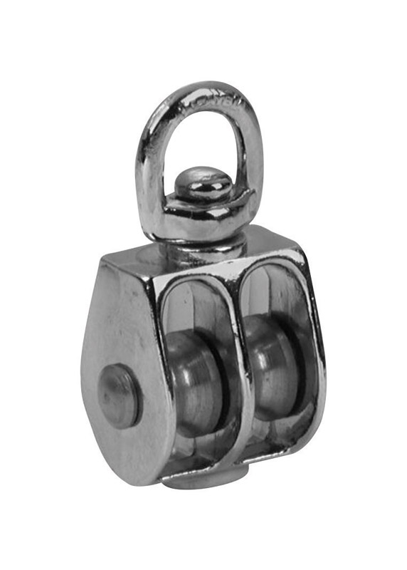 Baron 1 in. Dia. Nickel Zinc Fixed Eye Single Eye Pulley