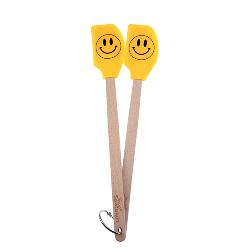 Spatulart - 1.7 in. W x 8 L - Yellow/Black - Silicone/Wood - Mini Spatula - 2 pc.