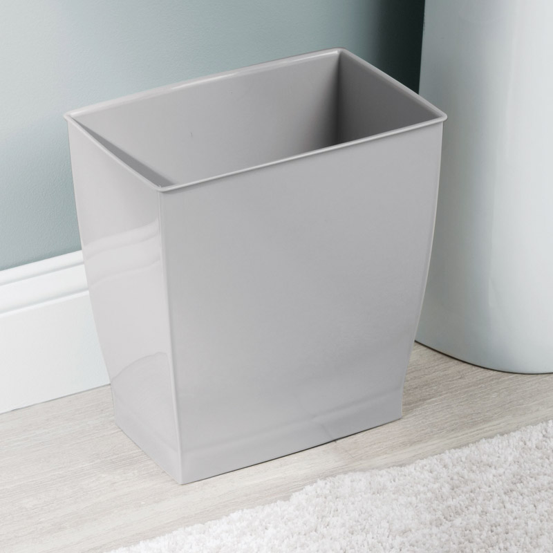 InterDesign Mono Gray Rectangular Wastebasket
