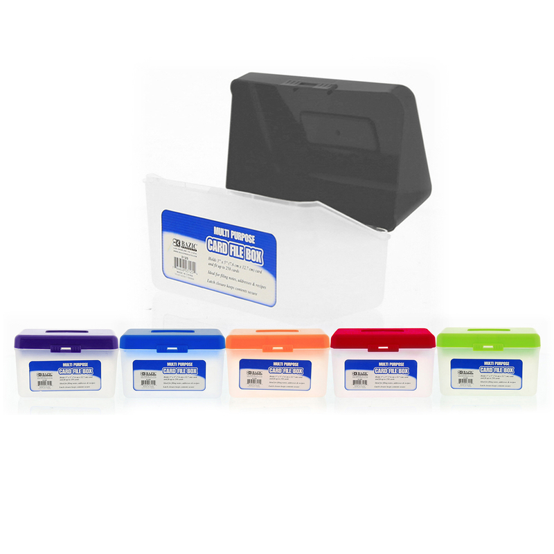Bazic Products 3.5 in. H x 5.75 in. W x 3 in. D Multi-Purpose Card File ...