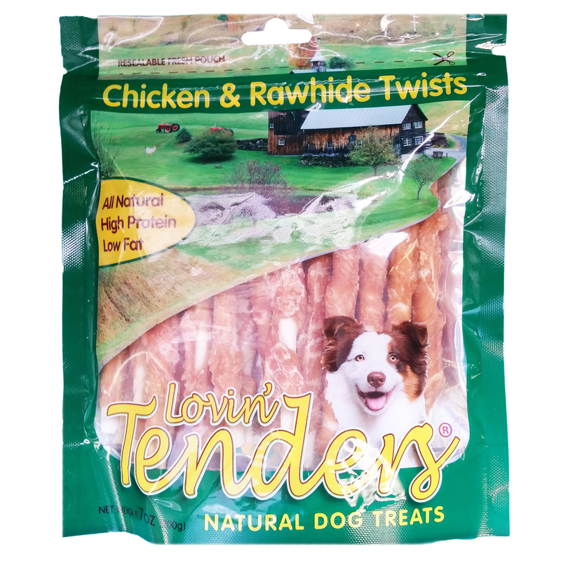 Lovin Tenders Small/Medium All Ages Rawhide Twists Chicken 9 in. L 1 pk