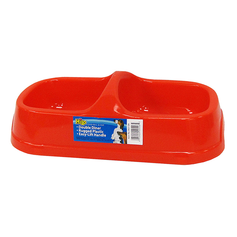Hilo Purple Plain Plastic 8 oz. Double Pet Feeder For Dog