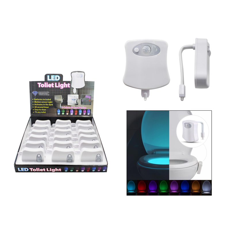 Diamond Visions Automatic Battery Powered Toilet LED Color Changing Night Light
