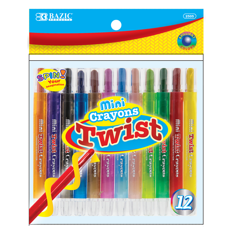 BAZIC 12 Color Mini Propelling Crayon