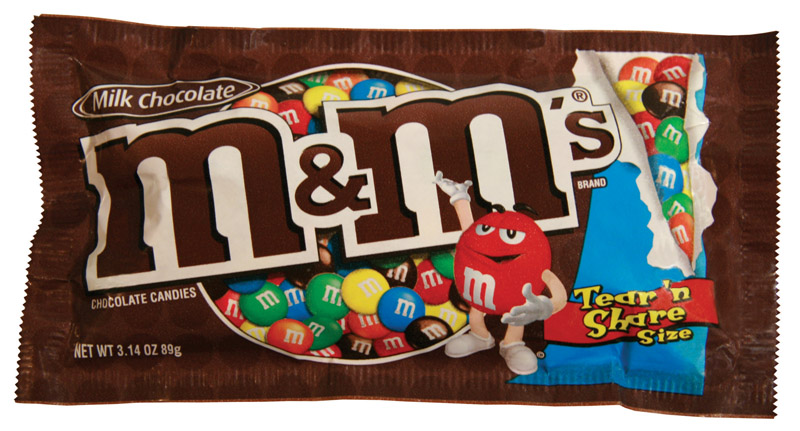 M&M's ® Milk Chocolate Candies Plain 5.3 oz. Medium Bag ® - 12 / Case -  Candy Favorites