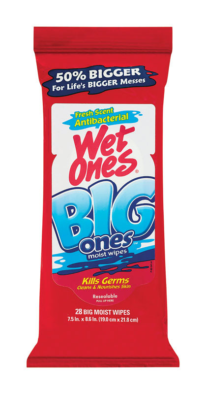 Wet Ones Big Ones Antibacterial Hand Wipes 28 Count - Fresh Scent