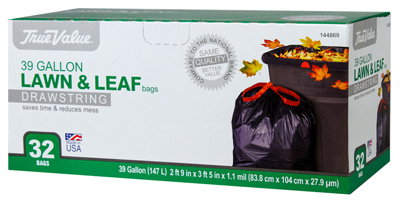 True Value Kitchen Trash Bags, Drawstring, 13 Gallons, 45-Ct