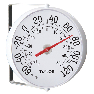 Taylor White Outdoor Dial Thermometer, 8-In.