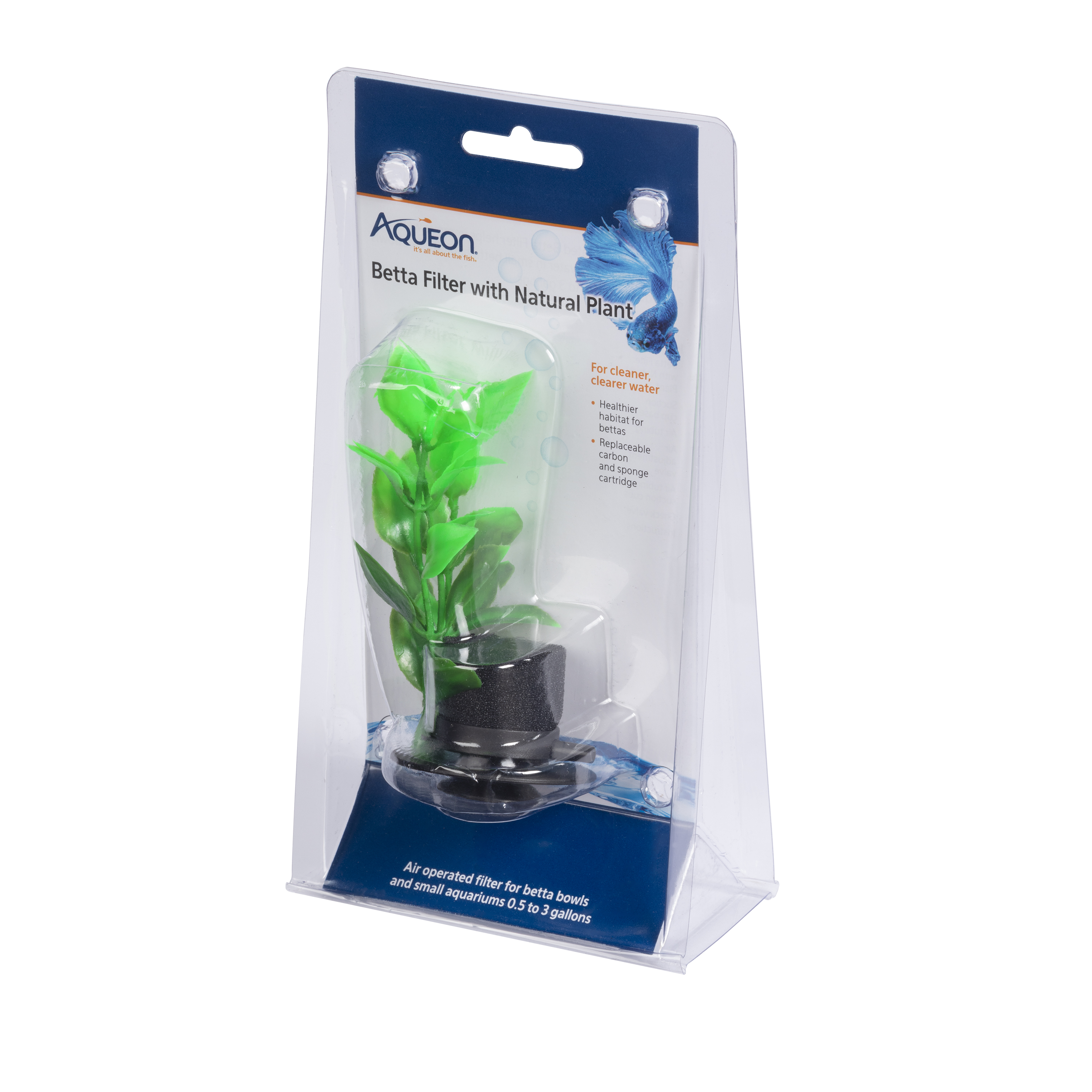 Aqueon Betta Filter Plant For Up To 3 Gallon Tank