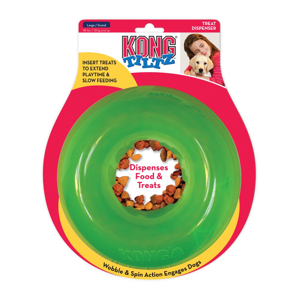 KONG Wobbler - Dog Food & Treat Feeder and Interactive Dog Toy 