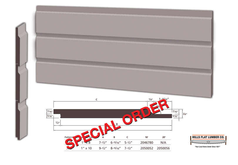 1X1016' ADVANTAGE BEVEL CHANNEL SIDING TREATED 773 HFLAT110CBT