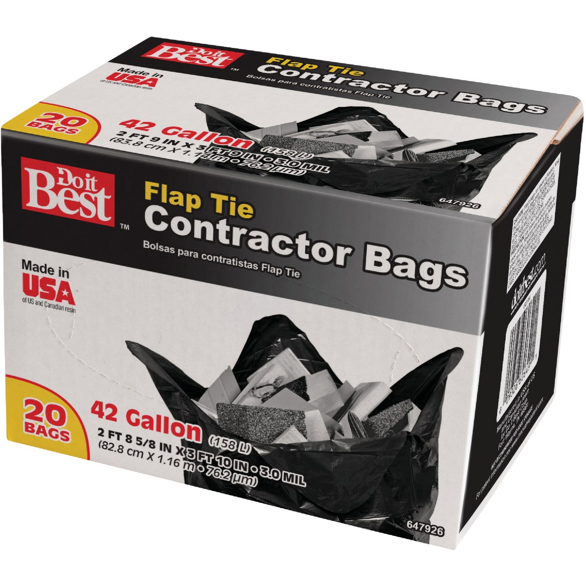 Aserson Heavy Duty Contractor Trash Garbage Bags 3MIL Strengh 42 Gallon 20 Pack 