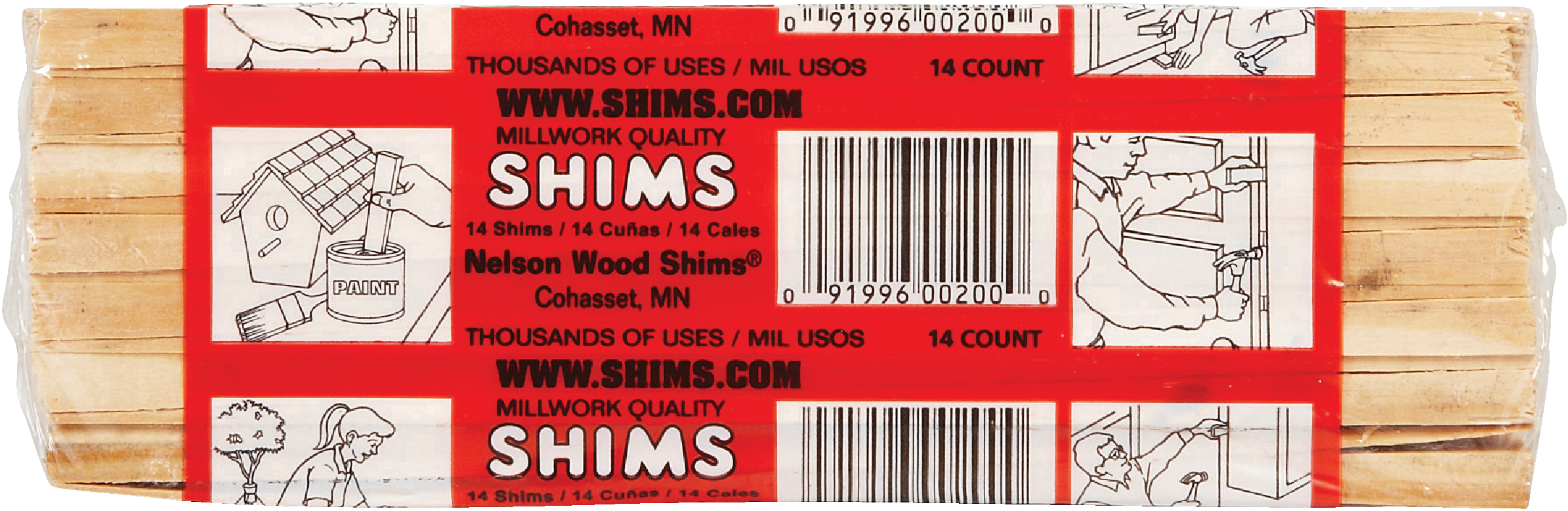 Nelson Wood Shims - 16 Long ~ 42 Pack Bundle