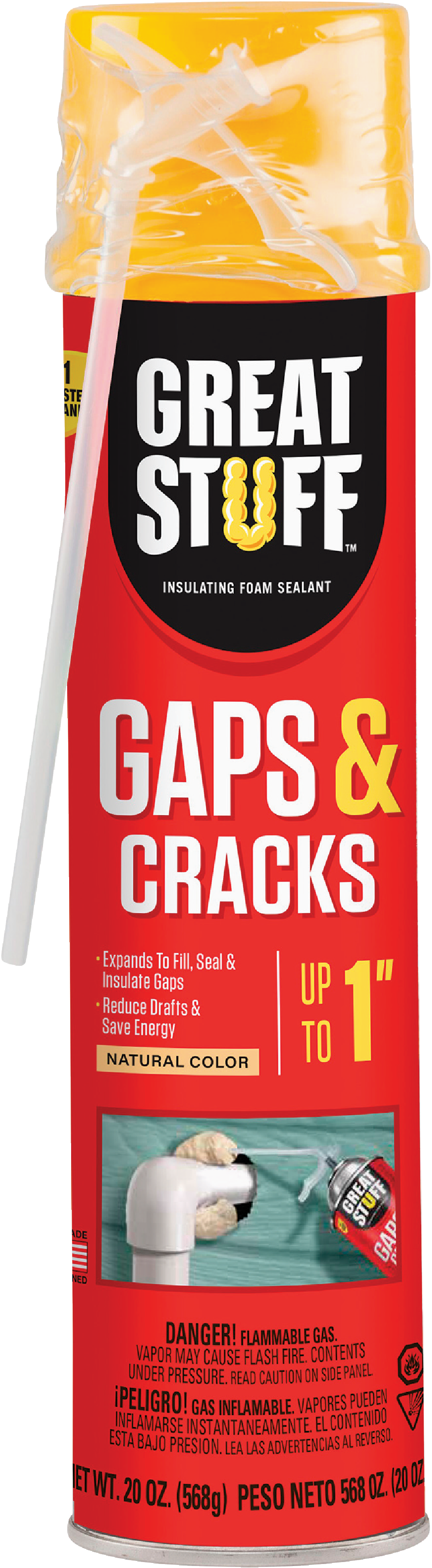 Great Stuff Gaps and Cracks Spray Foam Insulation, 12 oz