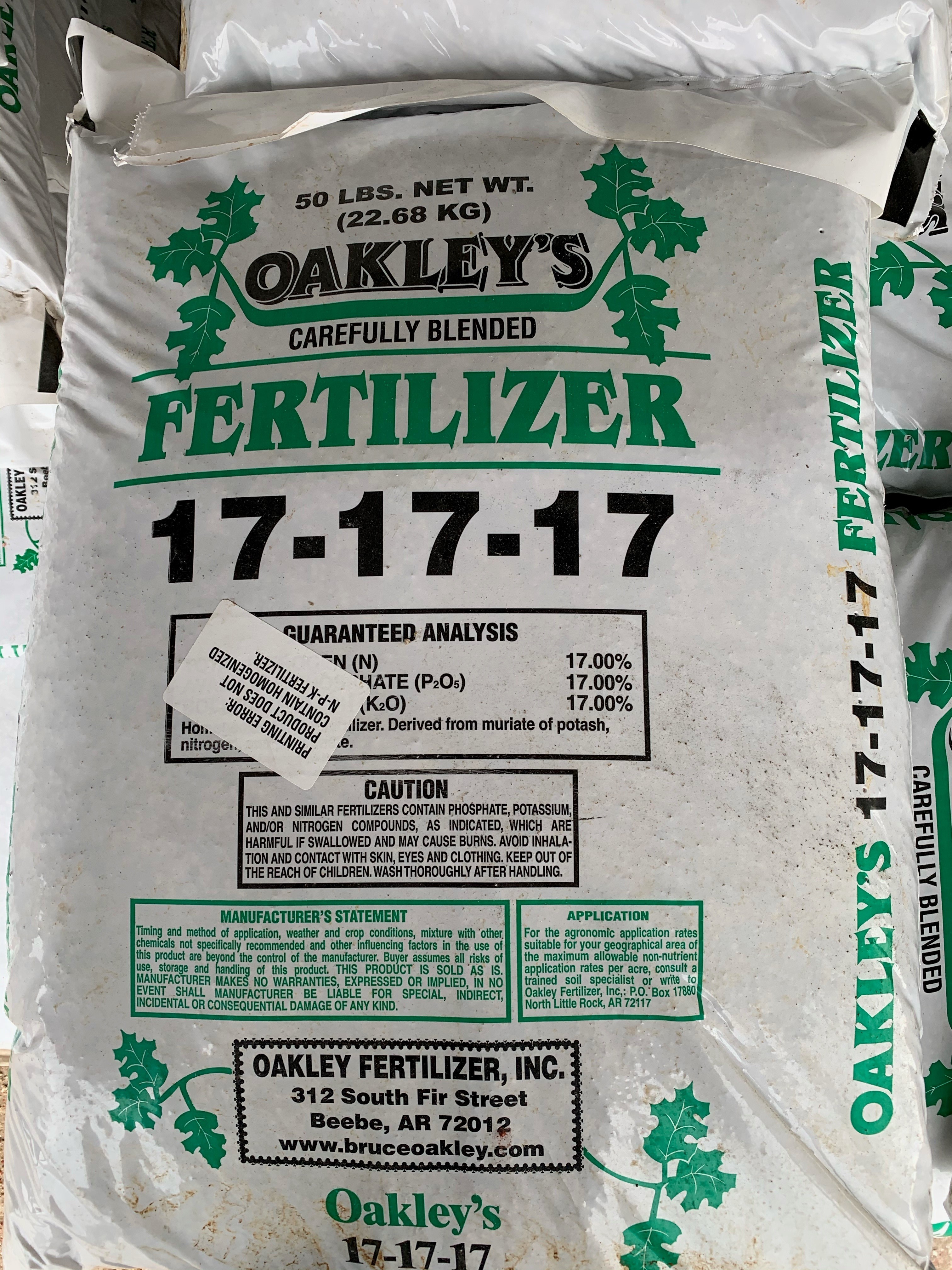 17-17-17 Fertilizer 50lb Bag | Gregg Farm Services