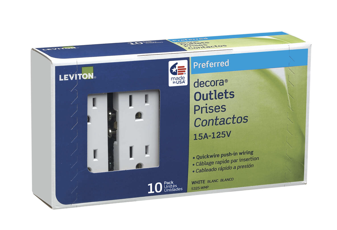 Leviton 15 Amp Decora Tamper-Resistant Duplex Outlet with Type A