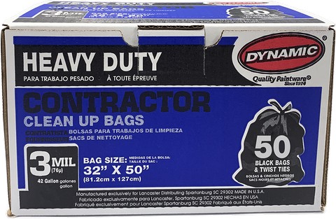 Husky Hk39dse27b Contractor Yard Bag, 39 Gal Capacity, Black