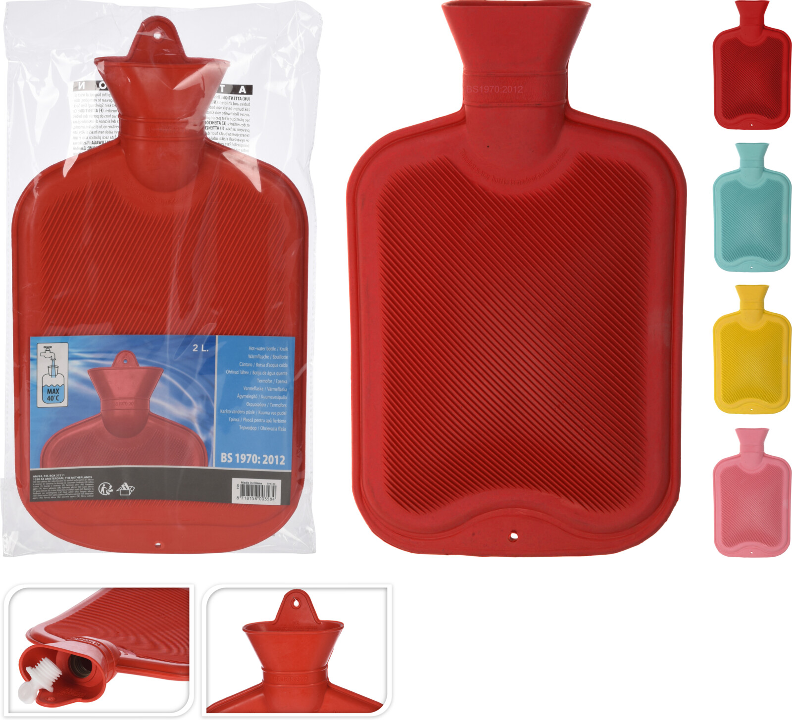 WATER BOTTLE 2LTR BS 4ASS CLR