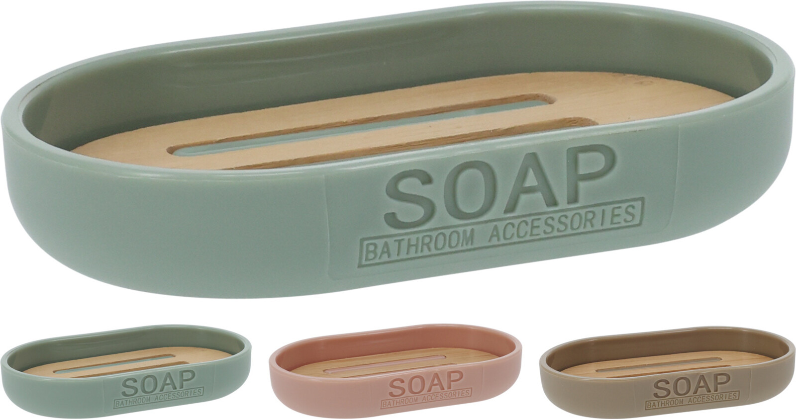 SOAP DISH PS 123X78X25MM 3ASS
