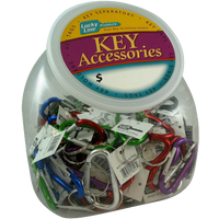 Lucky Line Assorted Colors 3-1/8 In. Large C-Clip Key Ring Countertop Display