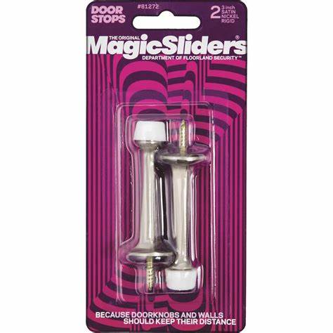 3 in. Satin Rigid Doorstop - Pack of 2 - 260177