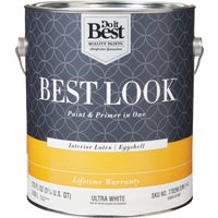 Best Look Latex Paint & Primer In One - Eggshell Interior Wall Paint - Ultra White, 1 Gal.