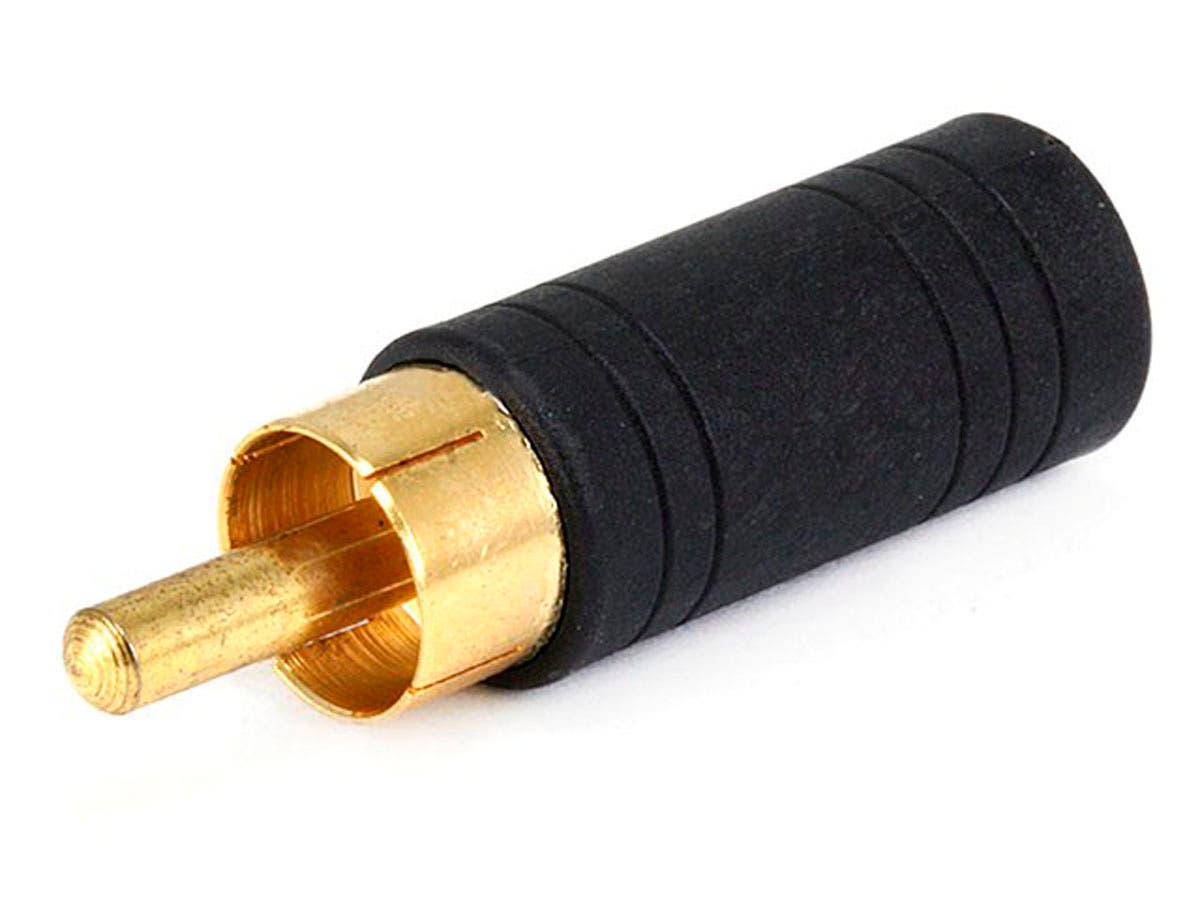 RCA PLUG W/PROTECTOR BLACK