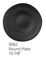 BLACK SATIN MELAMINE - ROUND PLATE