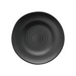BLACK SATIN - MELAMINE - ROUND PLATE -  6 1/4"