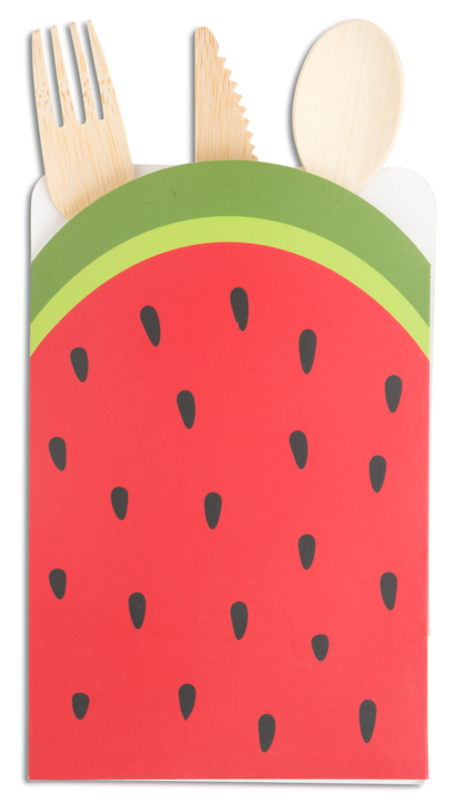 UTENSILS & CUTLERY PAPER HOLDR - SET OF 10 - WATERMELON