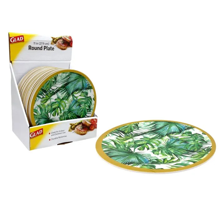 MELAMINE RND PLATE 11" LEAVES