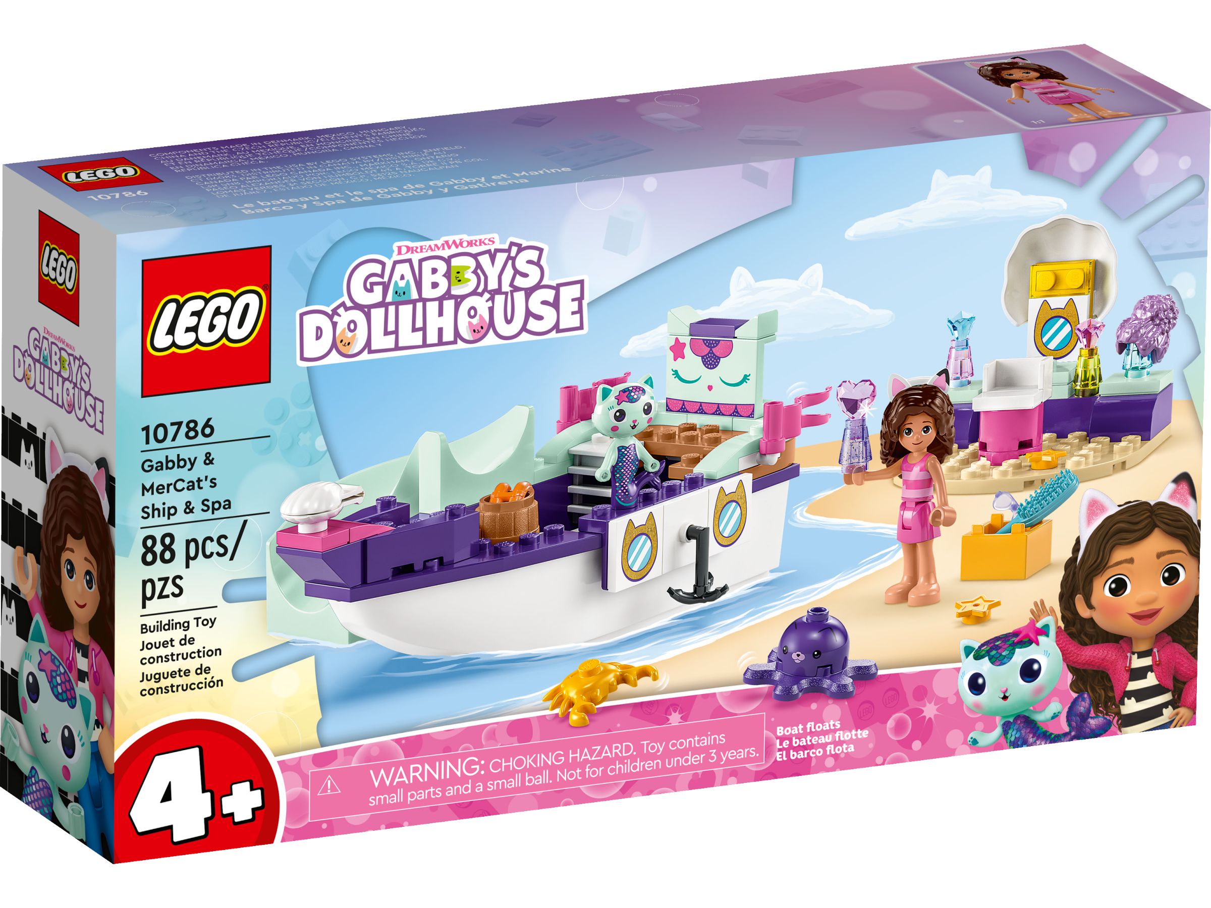 Dreamworks Gabby And Mercat's Ship & Spa Building Kit 88 Pieces