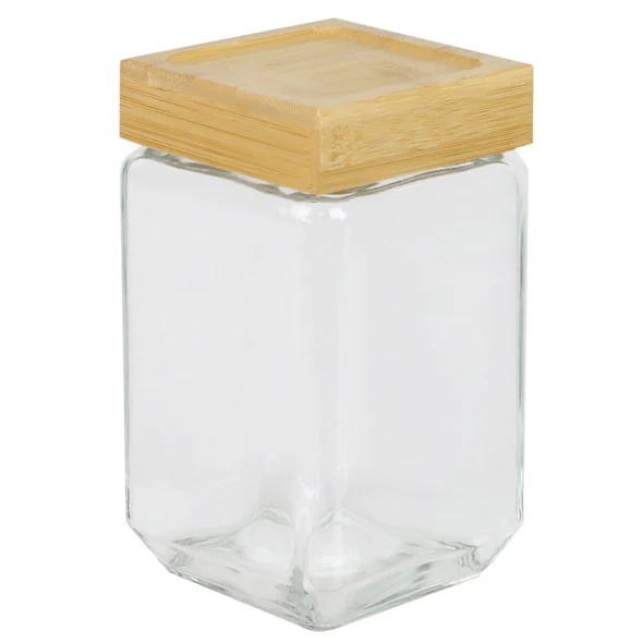 57OZ GLS CANISTER W/BAMBOO L