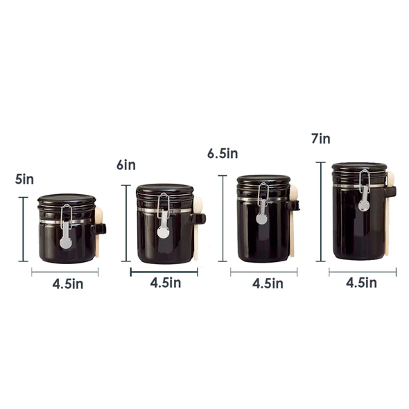 4PC CERAMIC CANISTER SET W/SPO