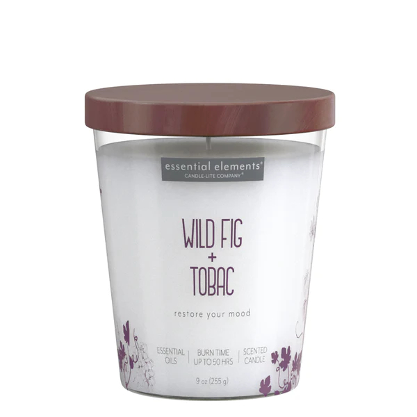 9OZ - WILD FIG & TOBAC - CANDLE-LITE - ESSENTIAL ELEMENTS