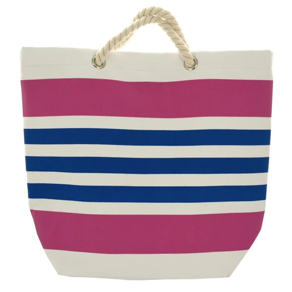 STRIPE TOTE BAG WITH ROPE HANDLE
