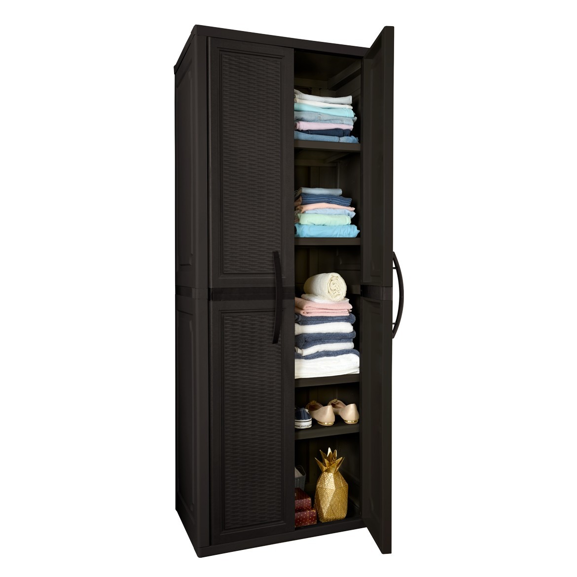RATTAN WARDROBE - BROWN