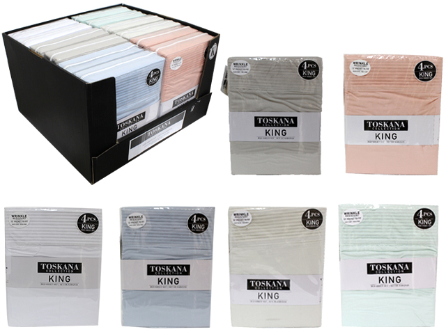 SOLID SHEET SET - KING - PLEATS