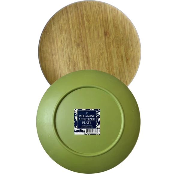7" COLOR BAMBOO MELAMIN APP PLATE