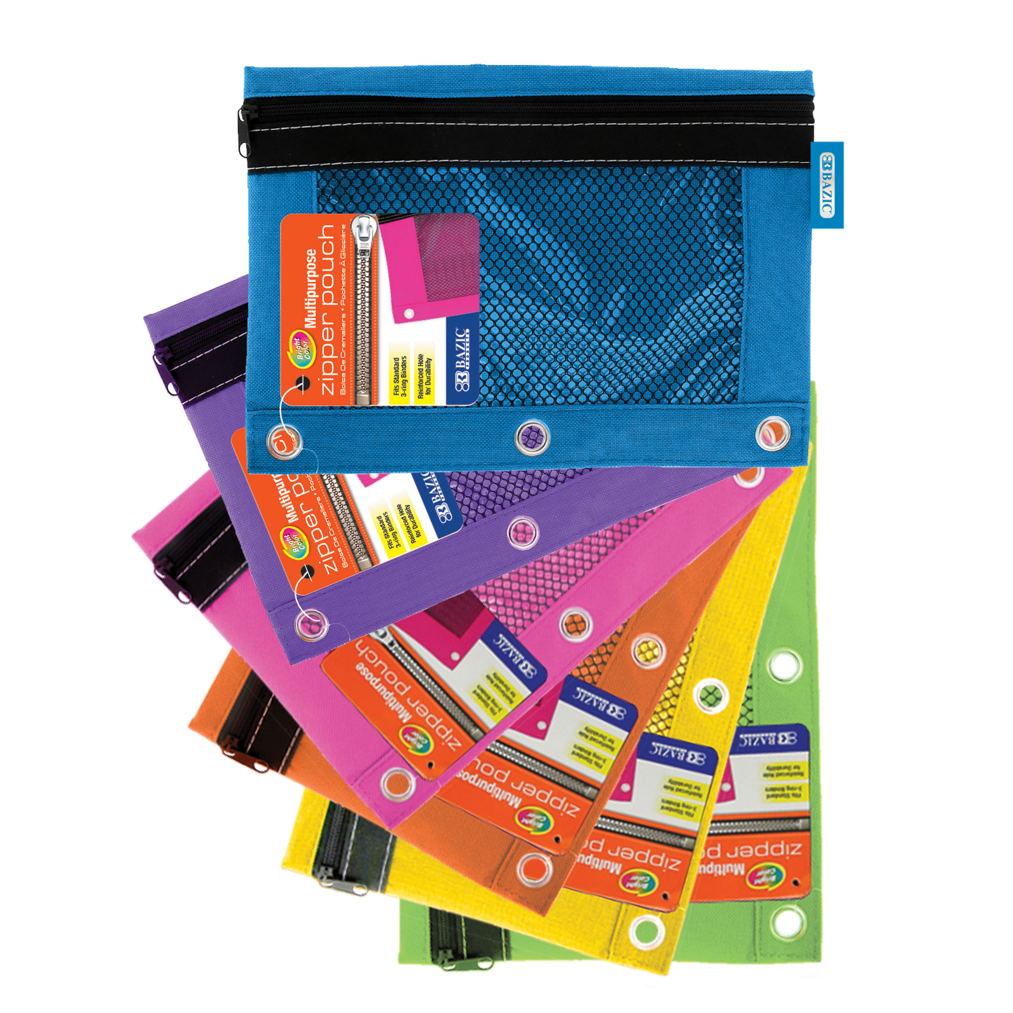 3-Ring Pencil Pouch with Mesh Window