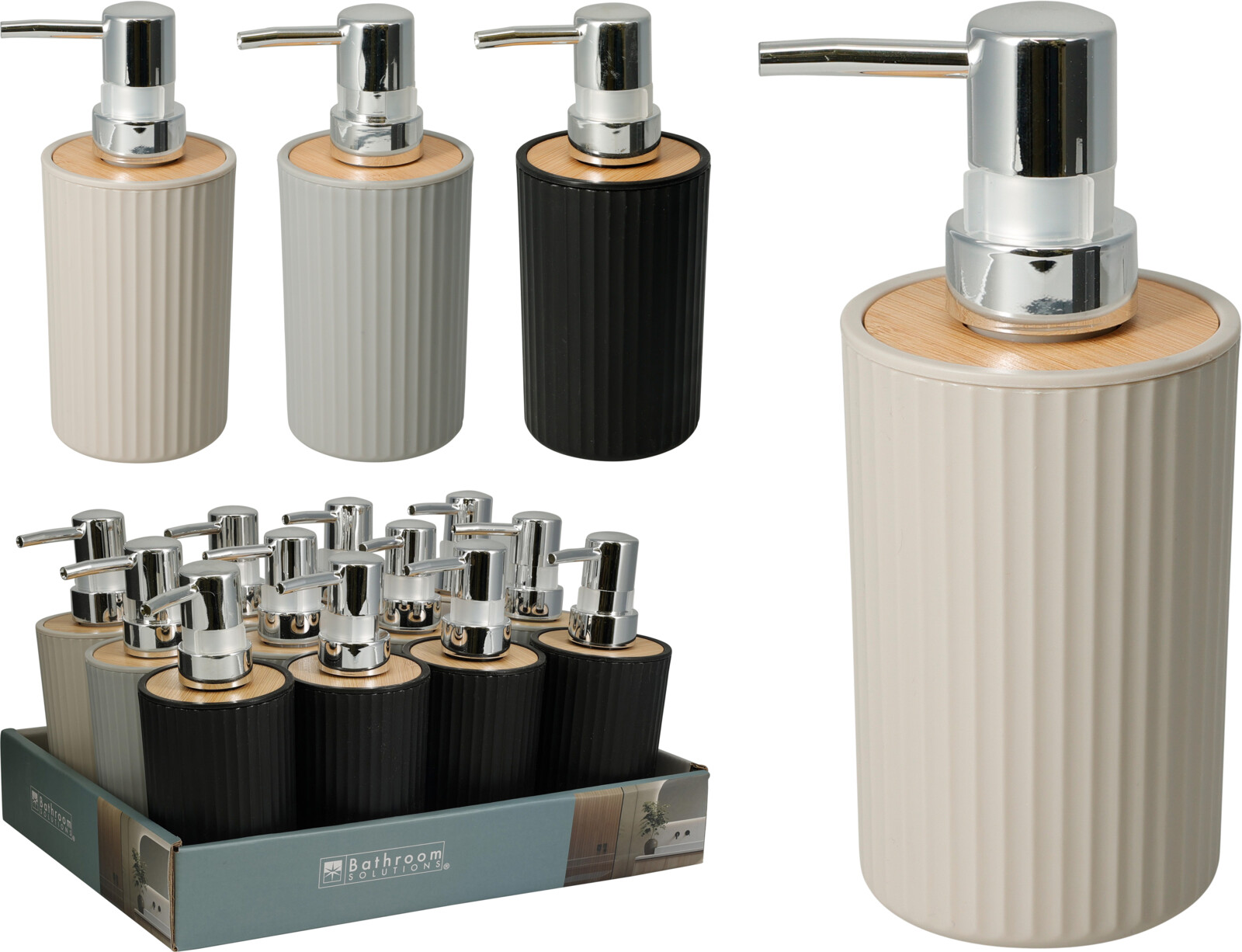 SOAP DISPENSER PP WITH BAMBOO