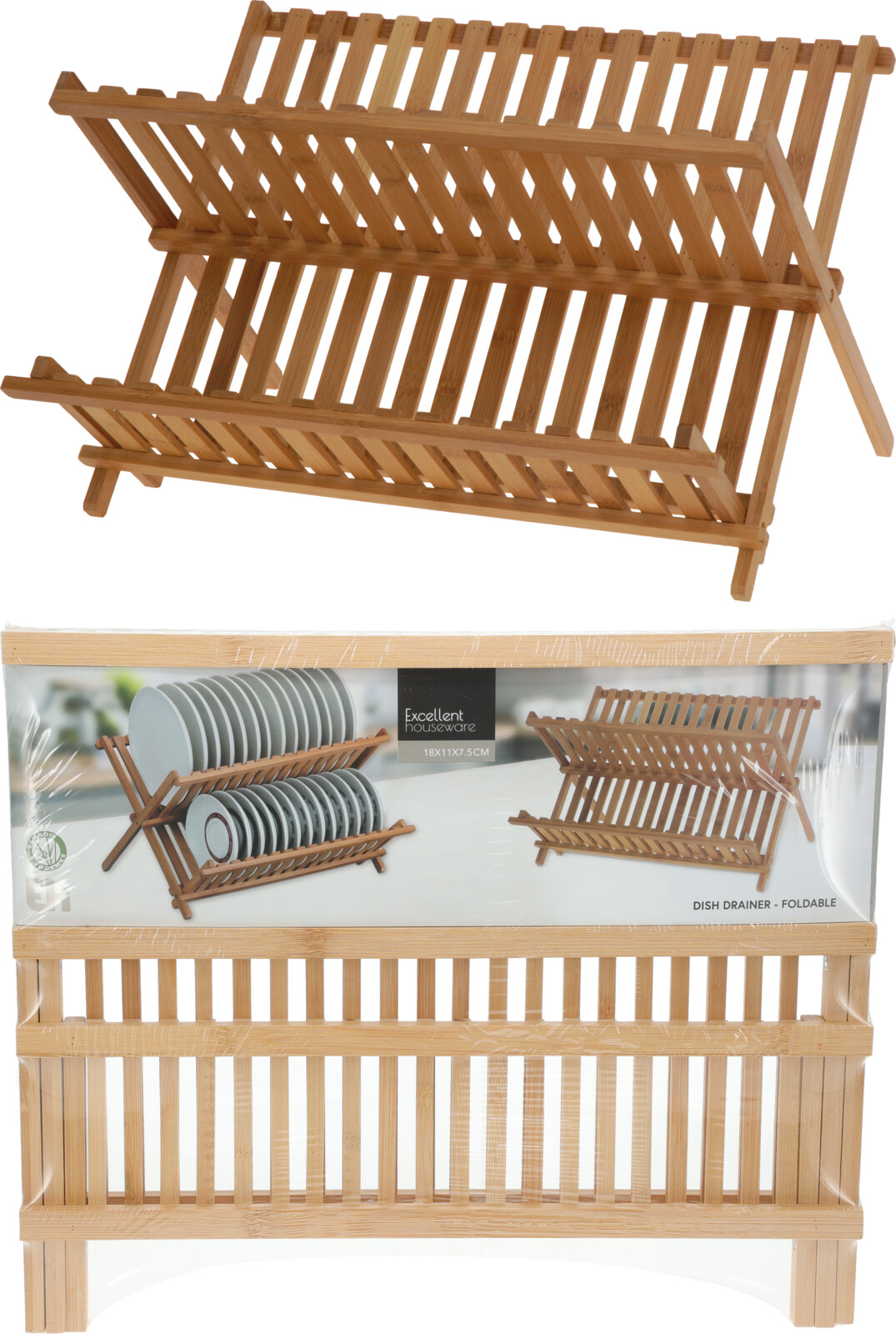 DISH RACK BAMBOO FOLDABLE