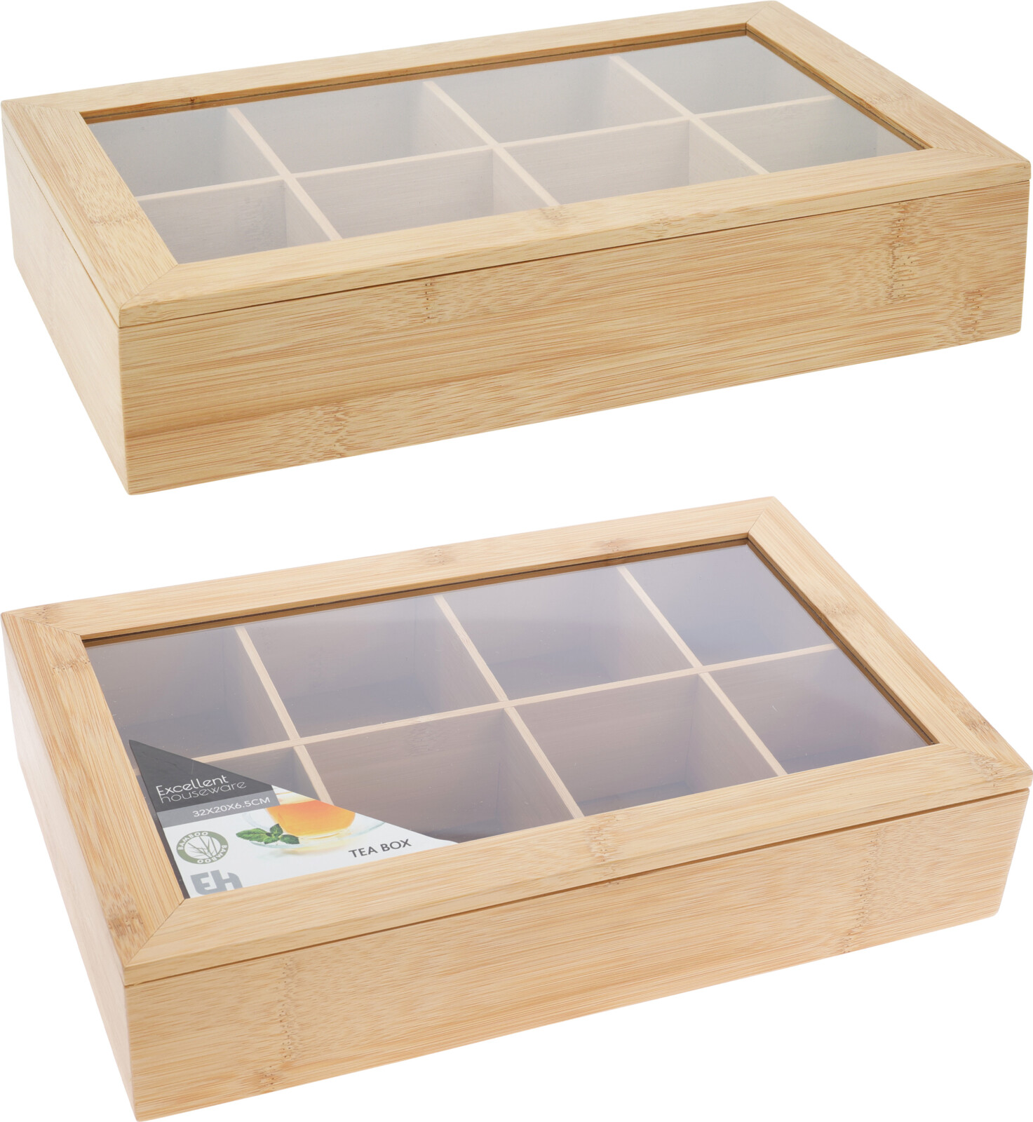 TEA BOX BAMBOO 8 COMPARTMEN